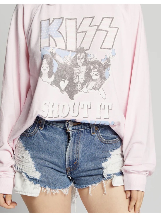 Recycled Karma KISS Shout It Out Loud Oversized Sweatshirt - Picture 6 of 8